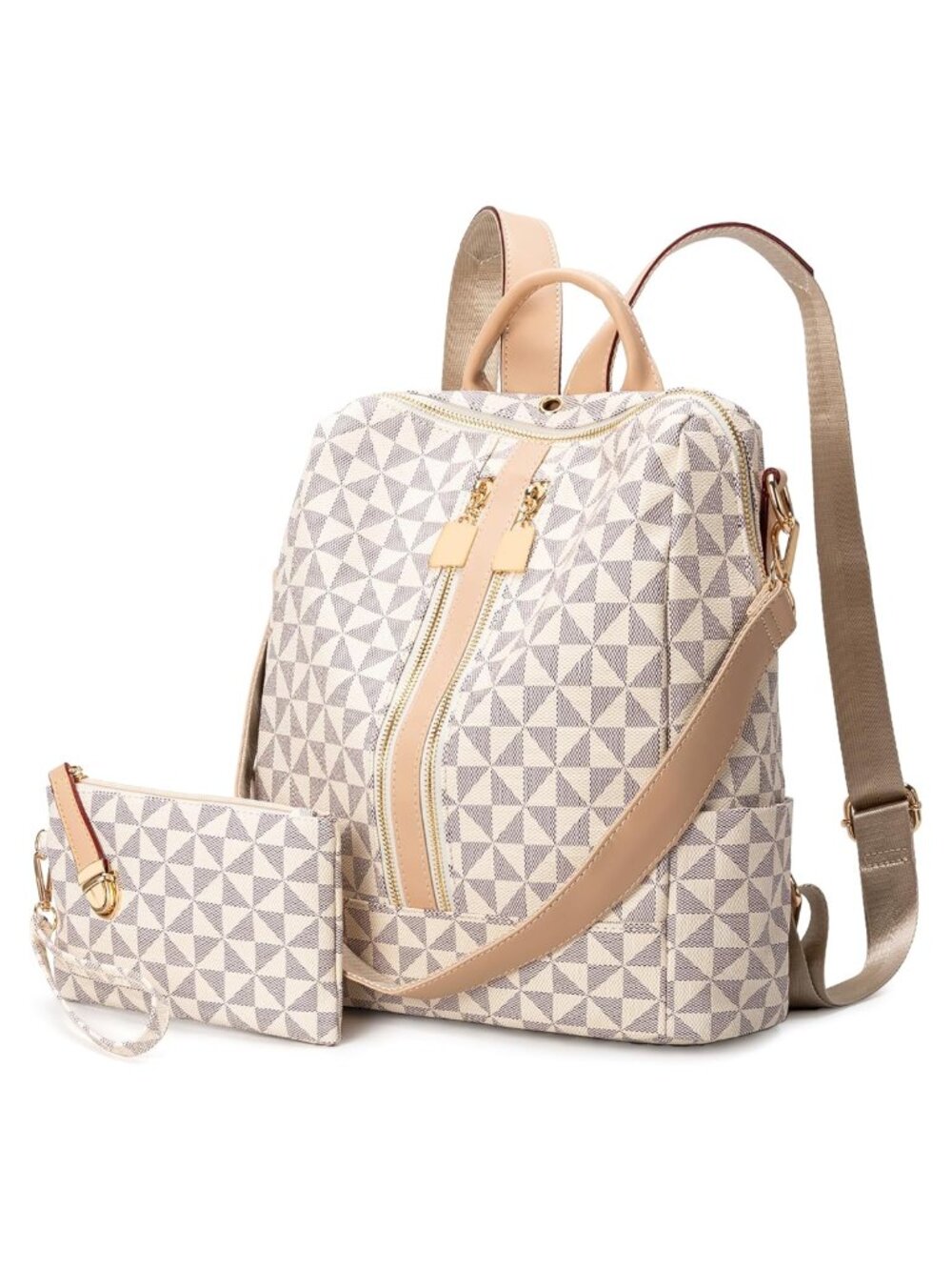 PU Leather Laptop Backpack Anti-Theft Water Resistant Fits 14"